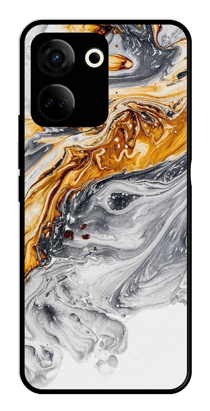 Marble Pattern Metal Mobile Case for Tecno Camon 20   (Design No -36)
