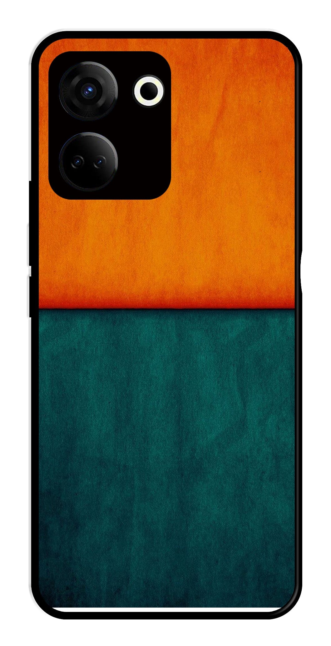 Orange Green Pattern Metal Mobile Case for Tecno Camon 20   (Design No -45)