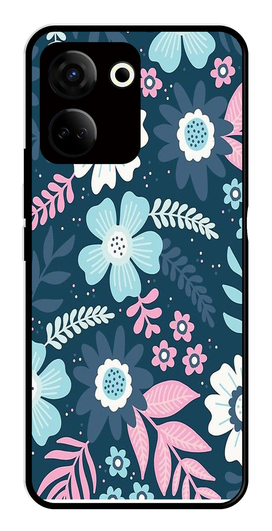 Flower Leaves Design Metal Mobile Case for Tecno Camon 20   (Design No -50)