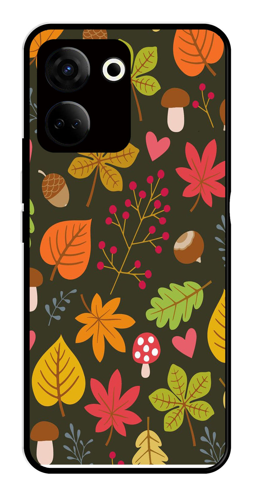 Leaves Design Metal Mobile Case for Tecno Camon 20   (Design No -51)
