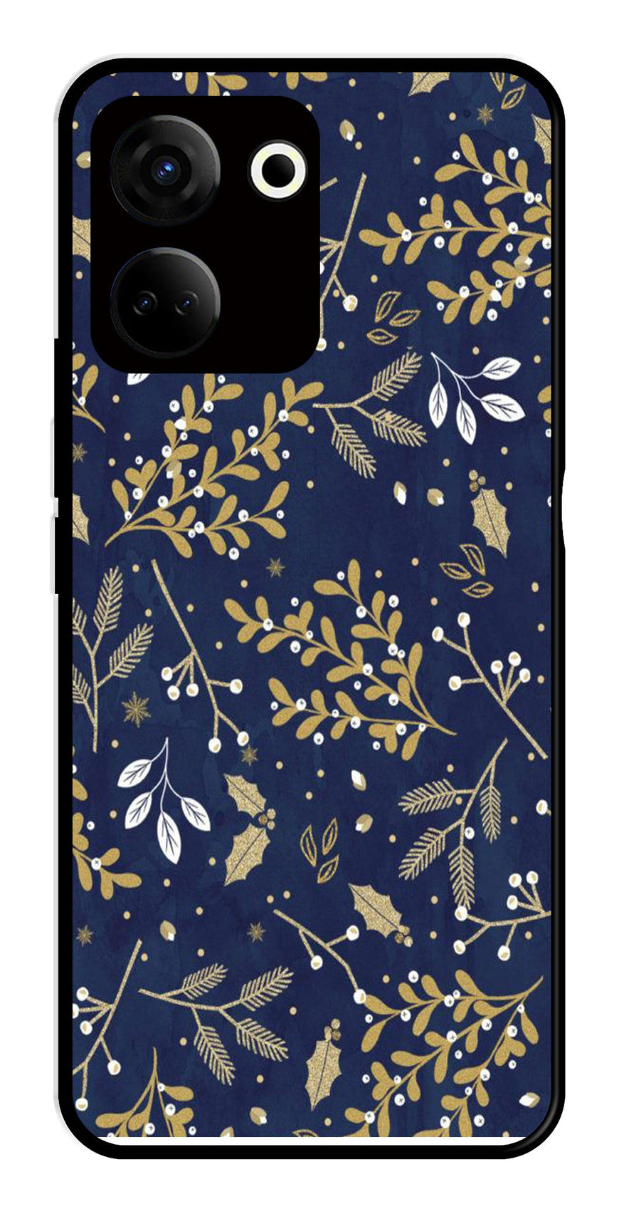 Floral Pattern  Metal Mobile Case for Tecno Camon 20   (Design No -52)