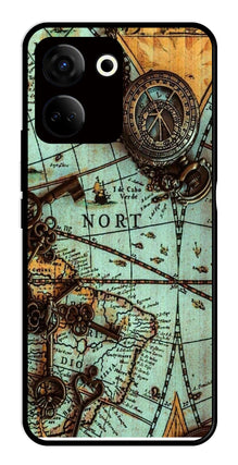 Map Design Metal Mobile Case for Tecno Camon 20