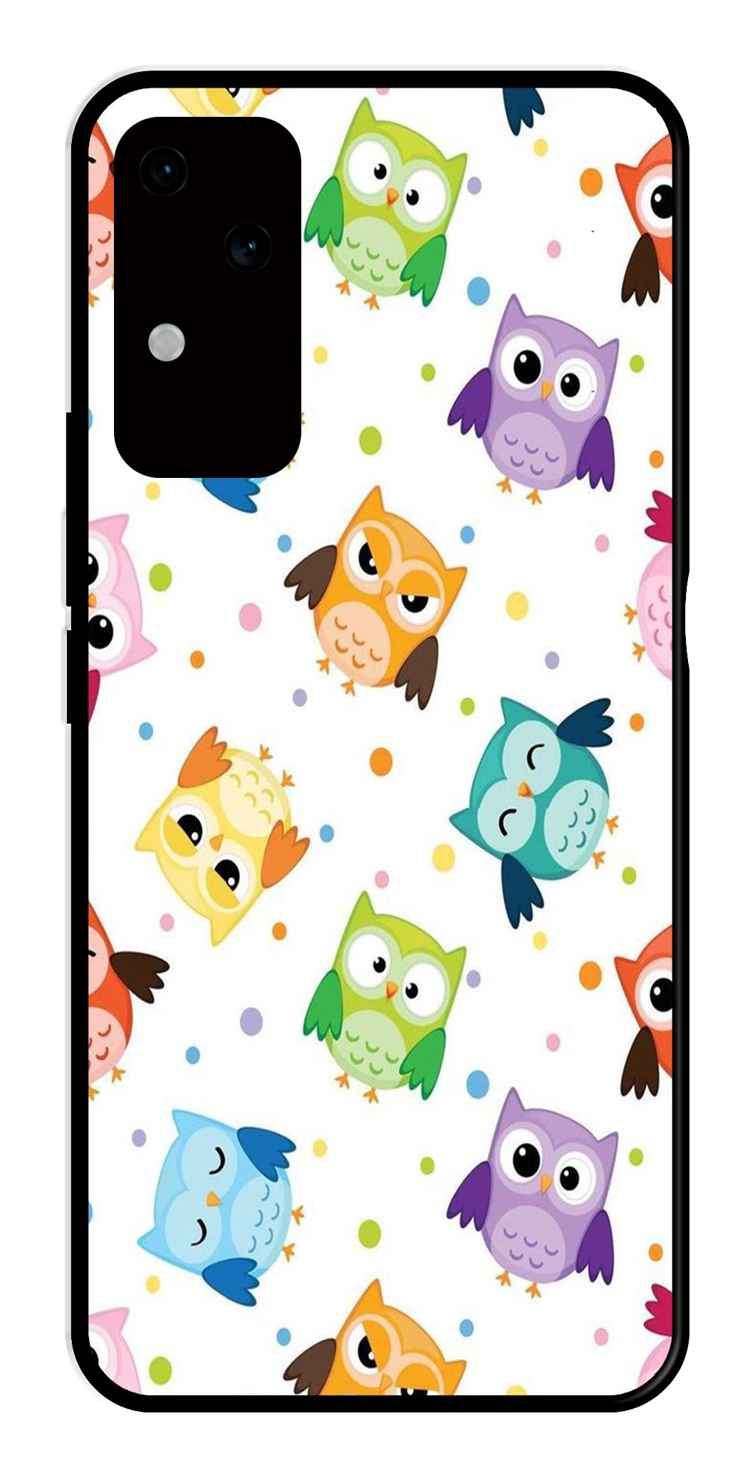 Owls Pattern Metal Mobile Case for Vivo S18 5G   (Design No -20)