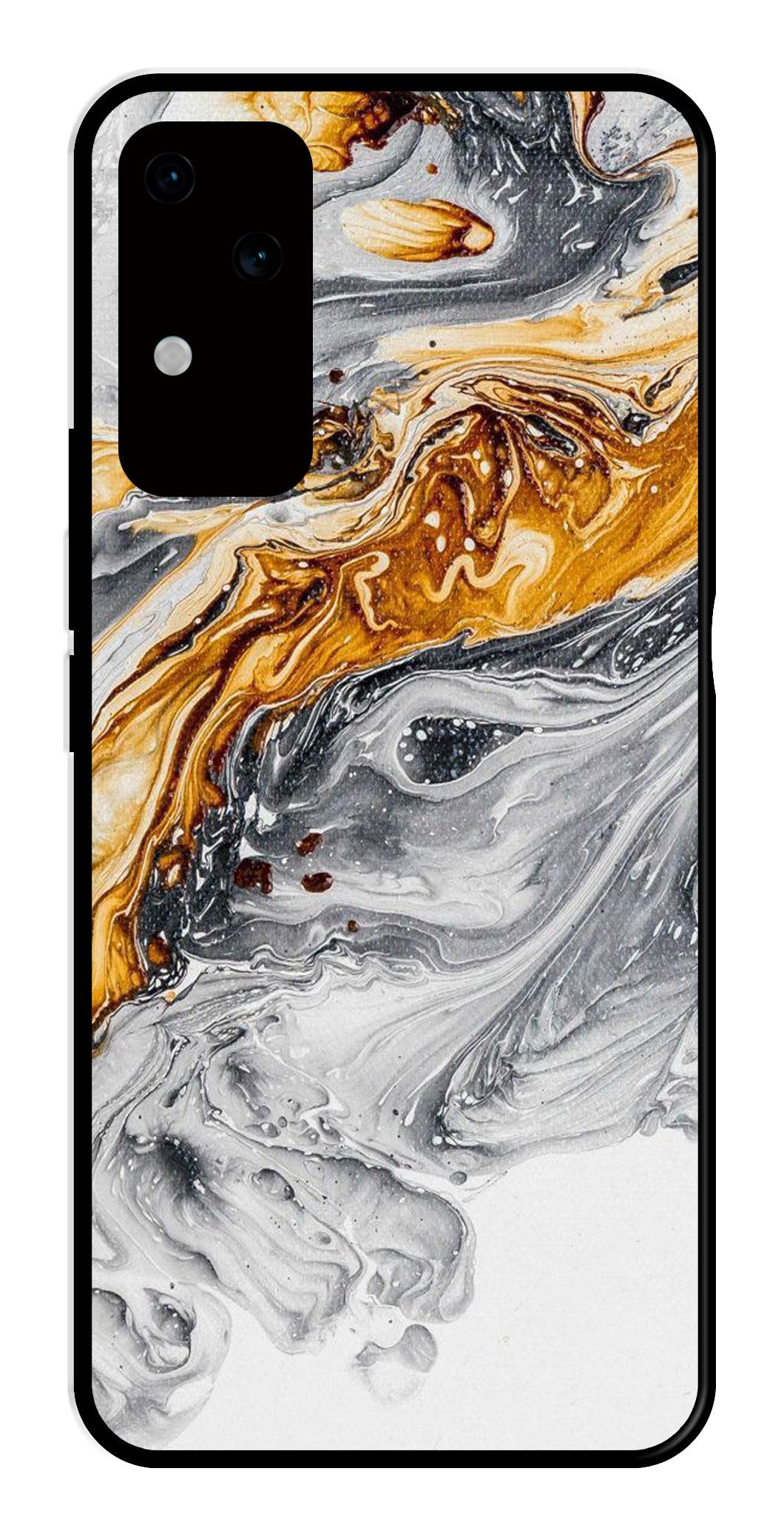 Marble Pattern Metal Mobile Case for Vivo S18 5G   (Design No -36)