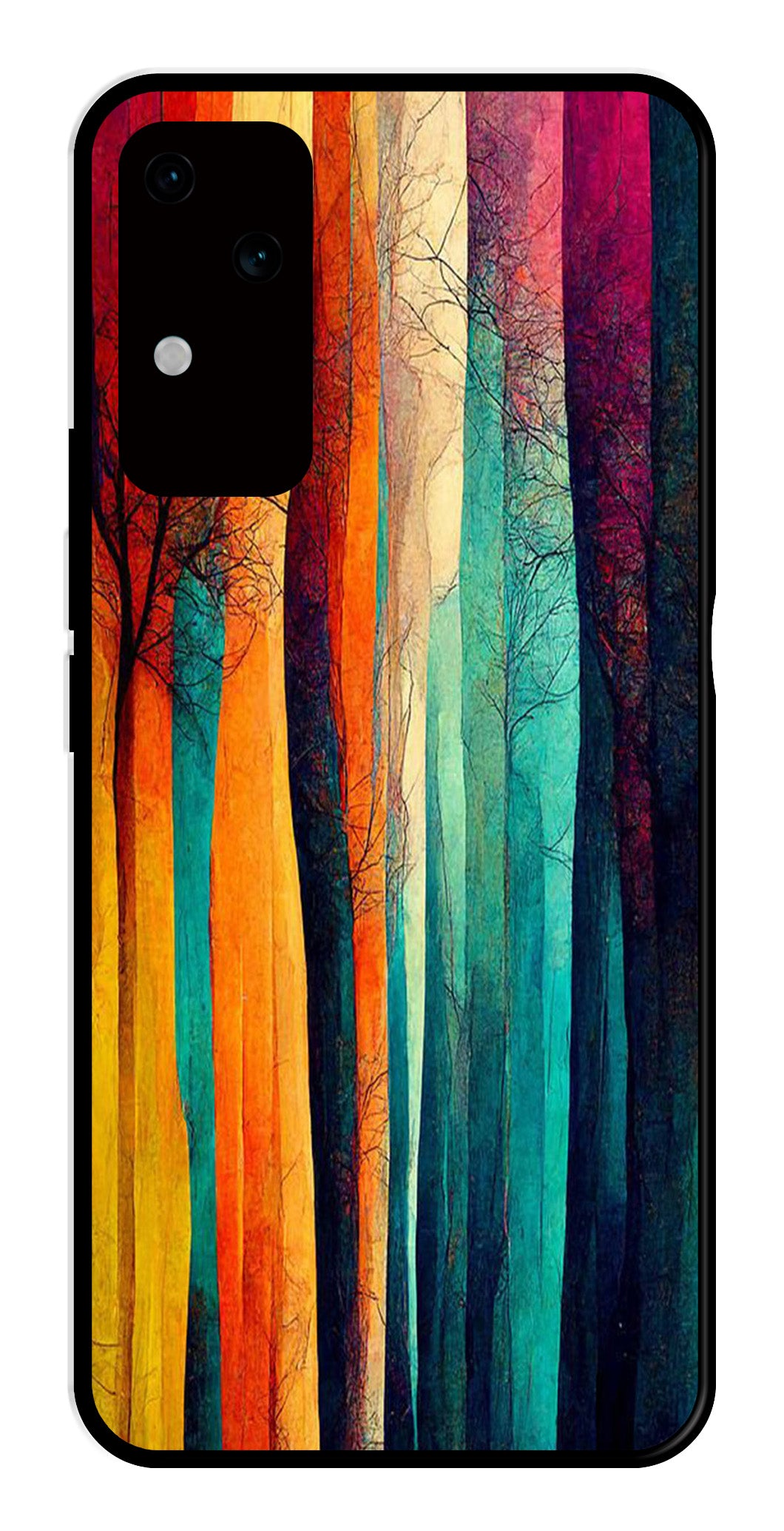 Modern Art Colorful Metal Mobile Case for Vivo S18 5G   (Design No -47)