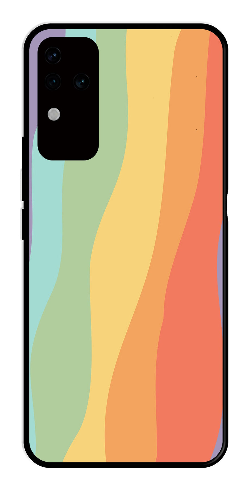 Muted Rainbow Metal Mobile Case for Vivo V30 Pro 5G   (Design No -02)