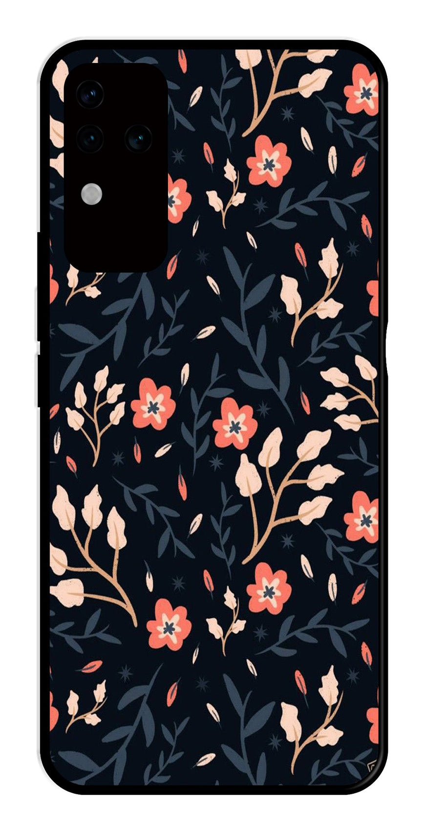 Floral Pattern Metal Mobile Case for Vivo V30 Pro 5G   (Design No -10)