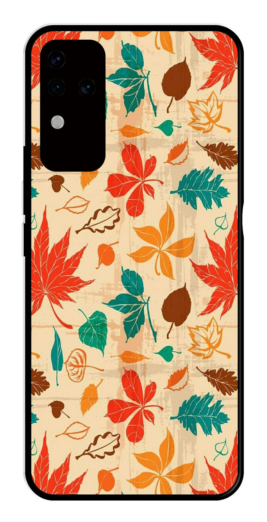 Leafs Design Metal Mobile Case for Vivo V30 Pro 5G   (Design No -14)