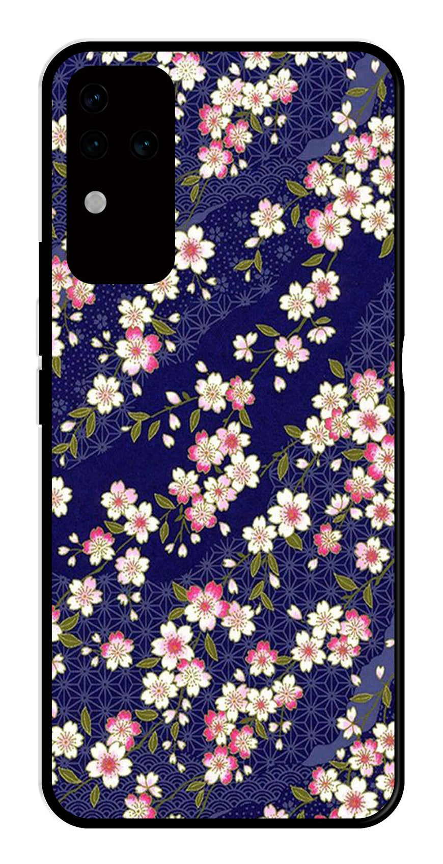 Flower Design Metal Mobile Case for Vivo V30 Pro 5G   (Design No -25)