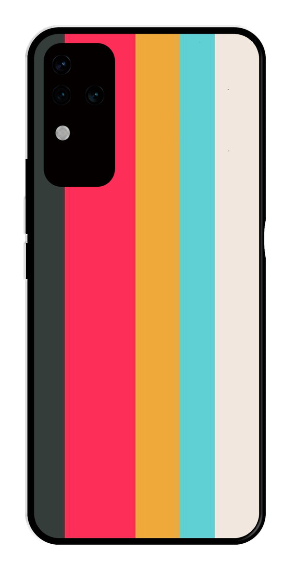 Muted Rainbow Metal Mobile Case for Vivo V30 Pro 5G   (Design No -31)