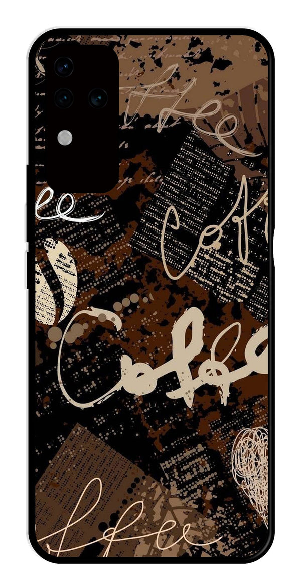 Coffee Pattern Metal Mobile Case for Vivo V30 Pro 5G   (Design No -37)