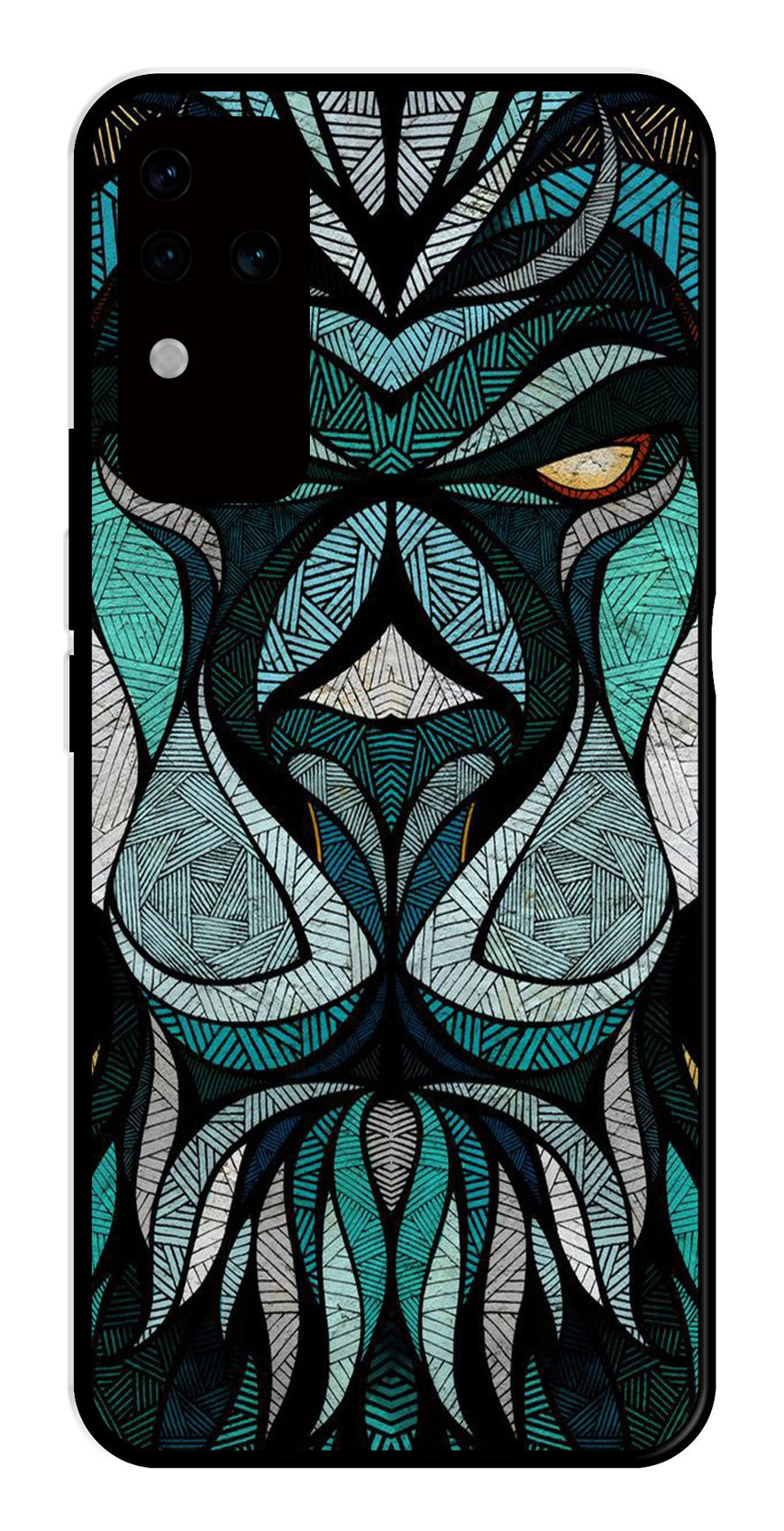 Lion Pattern Metal Mobile Case for Vivo V30 Pro 5G   (Design No -40)