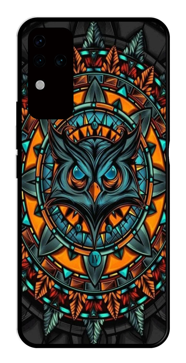Owl Pattern Metal Mobile Case for Vivo V30 Pro 5G   (Design No -42)