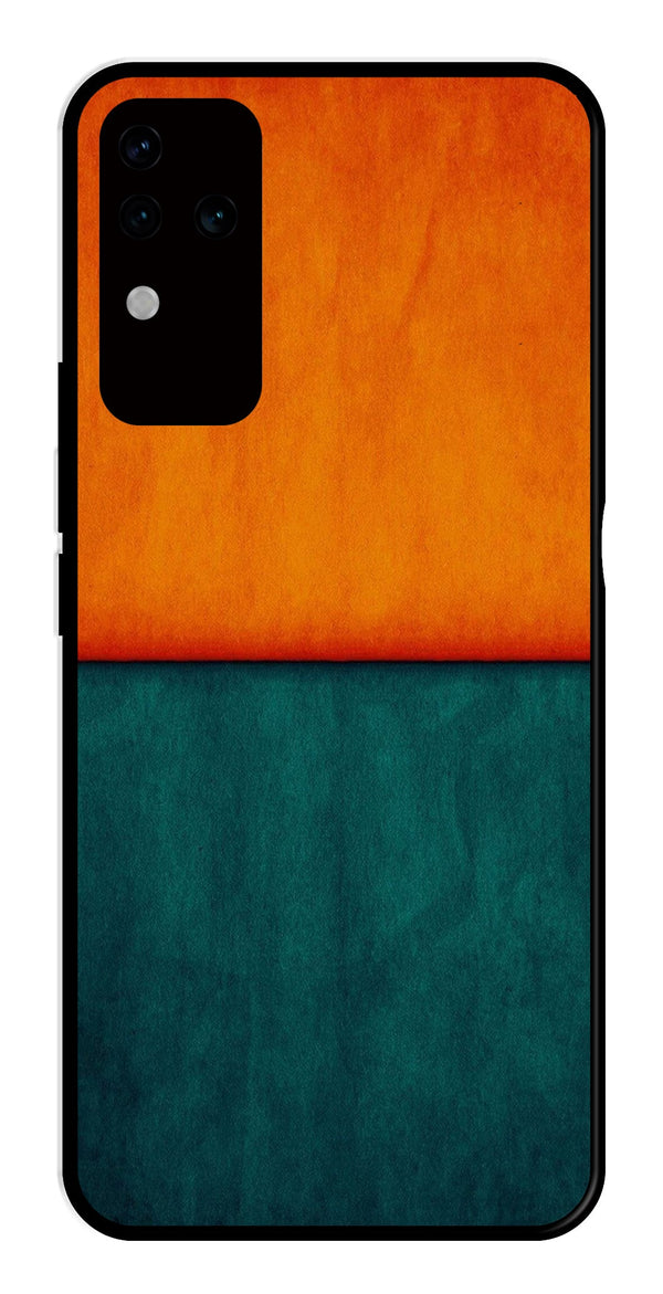 Orange Green Pattern Metal Mobile Case for Vivo V30 Pro 5G   (Design No -45)