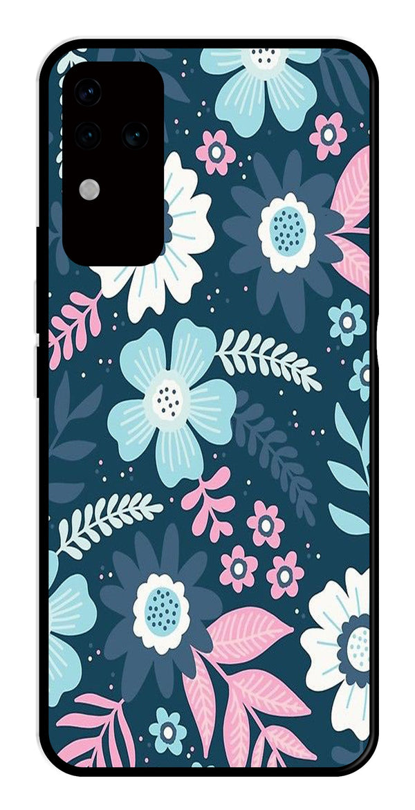 Flower Leaves Design Metal Mobile Case for Vivo V30 Pro 5G   (Design No -50)