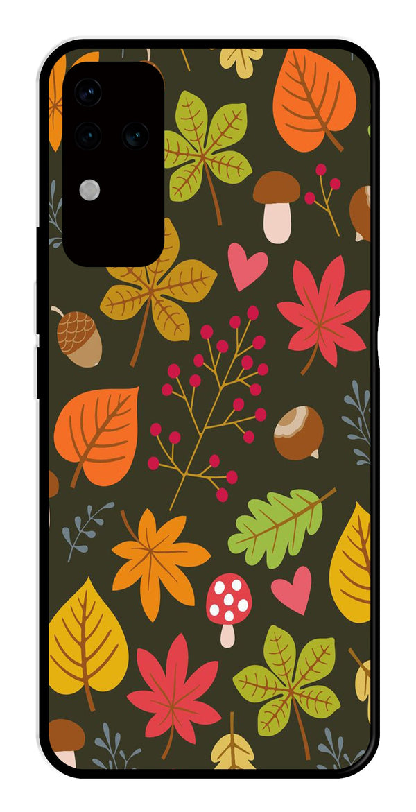Leaves Design Metal Mobile Case for Vivo V30 Pro 5G   (Design No -51)