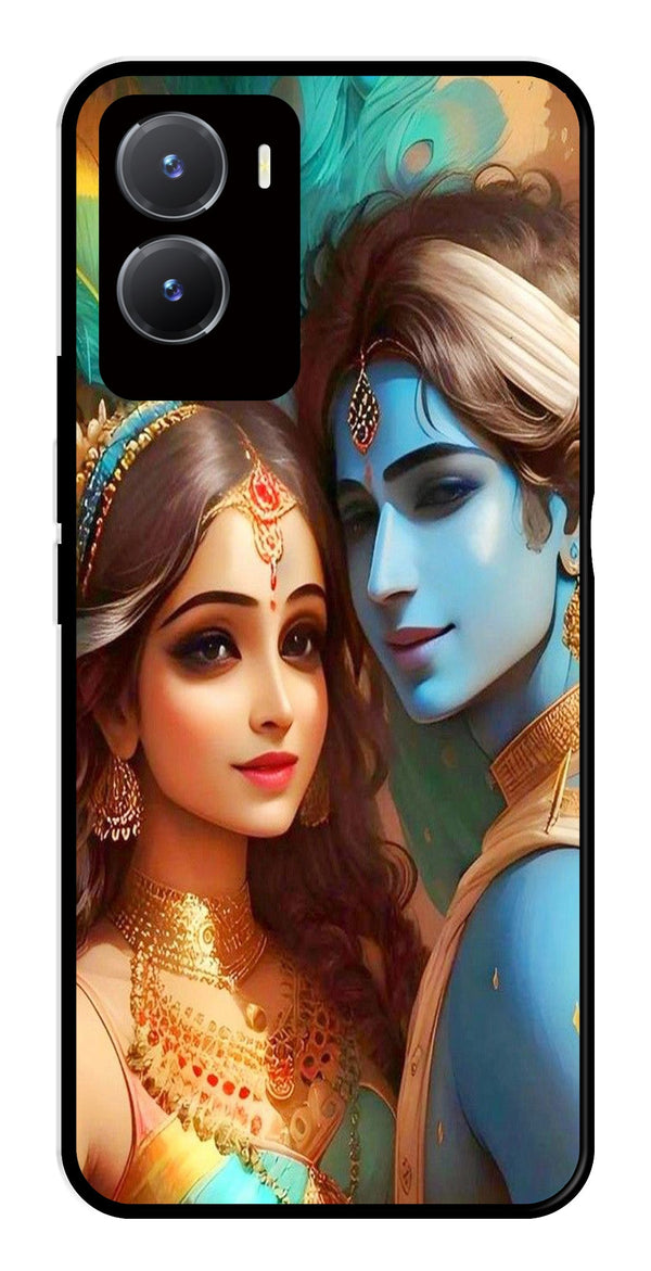 Lord Radha Krishna Metal Mobile Case for Vivo Y28 5G   (Design No -01)