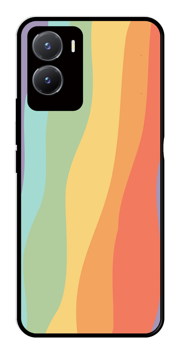 Muted Rainbow Metal Mobile Case for Vivo Y28 5G   (Design No -02)