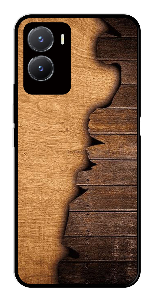 Wooden Design Metal Mobile Case for Vivo Y28 5G   (Design No -13)