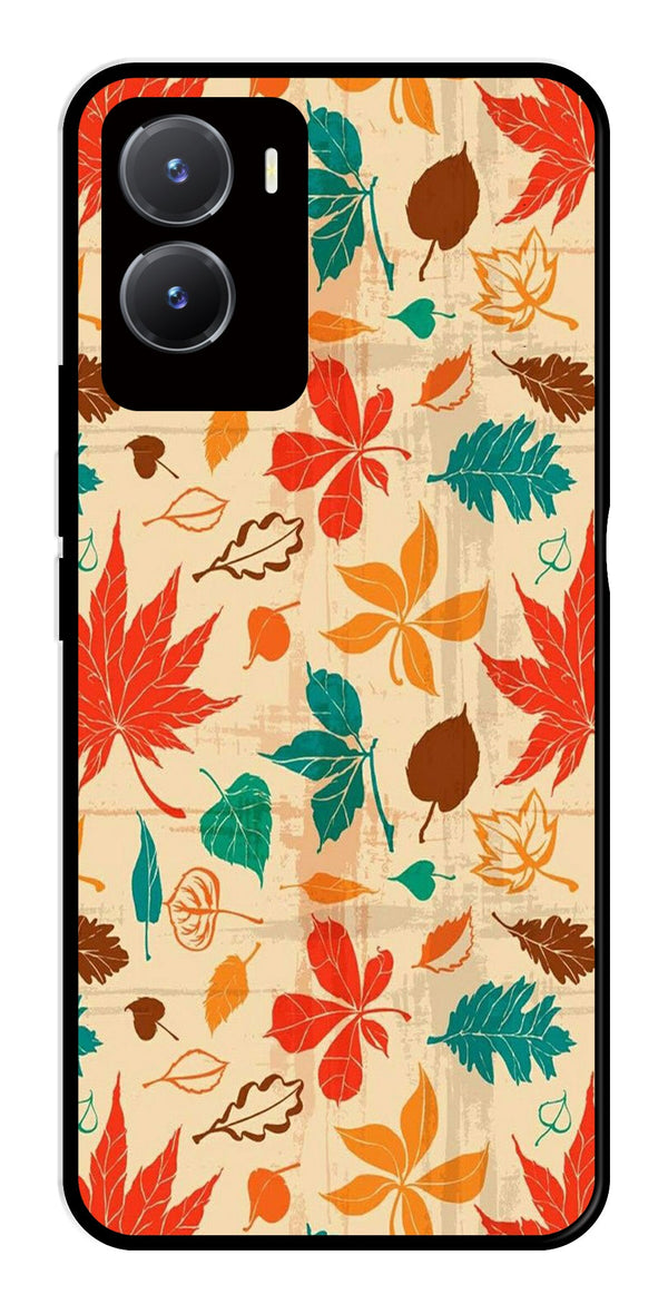 Leafs Design Metal Mobile Case for Vivo Y28 5G   (Design No -14)