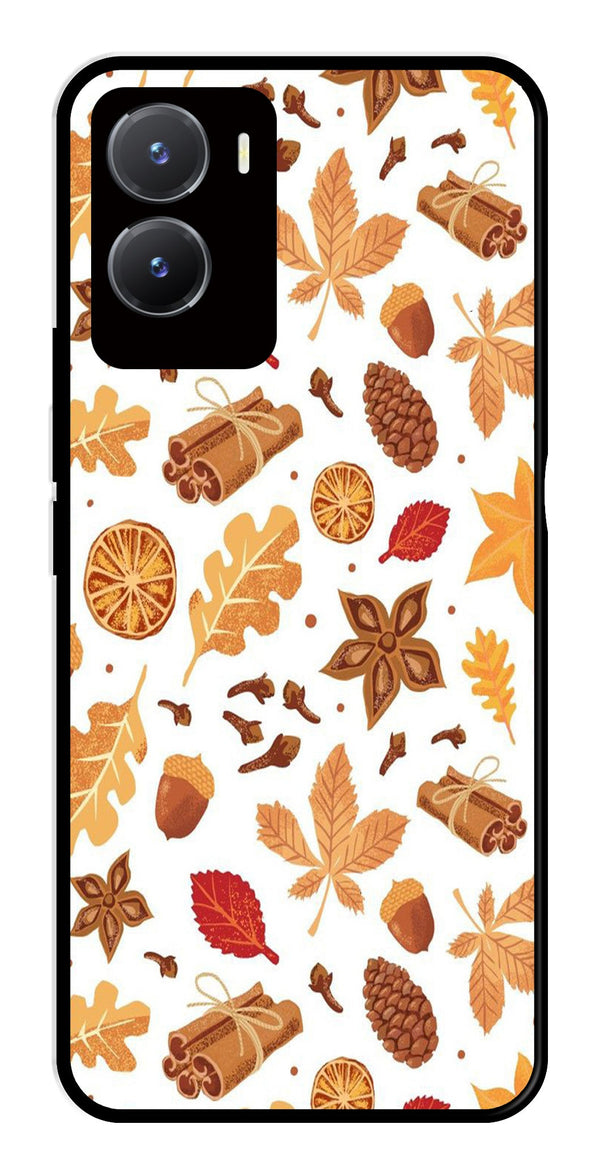 Autumn Leaf Metal Mobile Case for Vivo Y28 5G   (Design No -19)