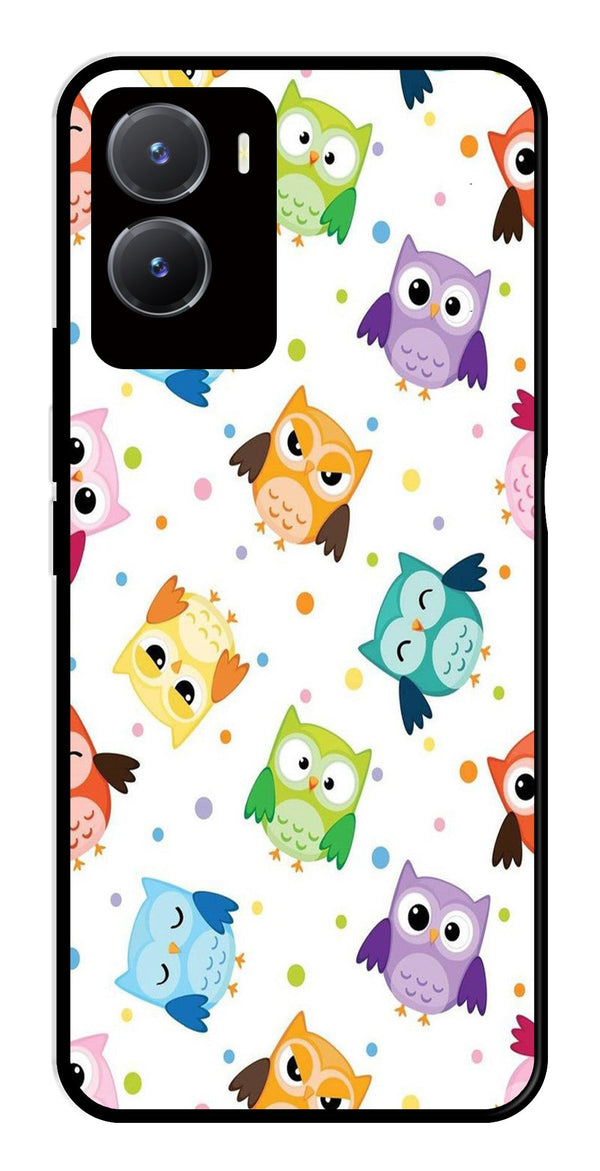 Owls Pattern Metal Mobile Case for Vivo Y28 5G   (Design No -20)