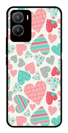 Hearts Pattern Metal Mobile Case for Vivo Y28 5G