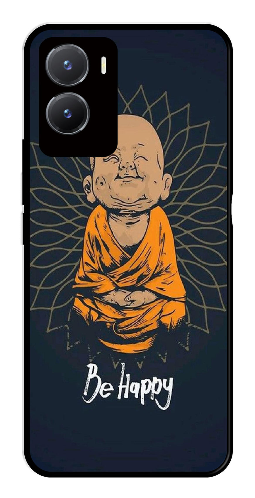 Be Happy Metal Mobile Case for Vivo Y28 5G   (Design No -27)