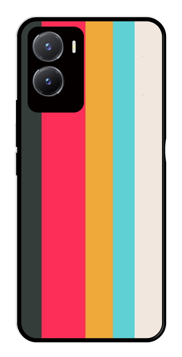 Muted Rainbow Metal Mobile Case for Vivo Y28 5G   (Design No -31)