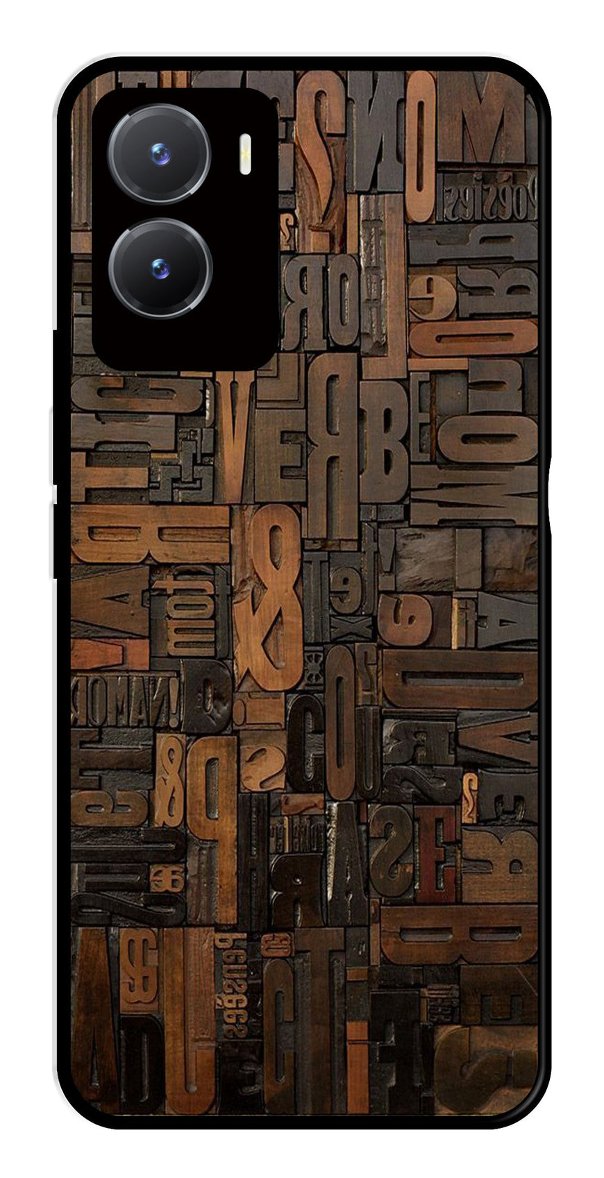 Alphabets Metal Mobile Case for Vivo Y28 5G   (Design No -32)