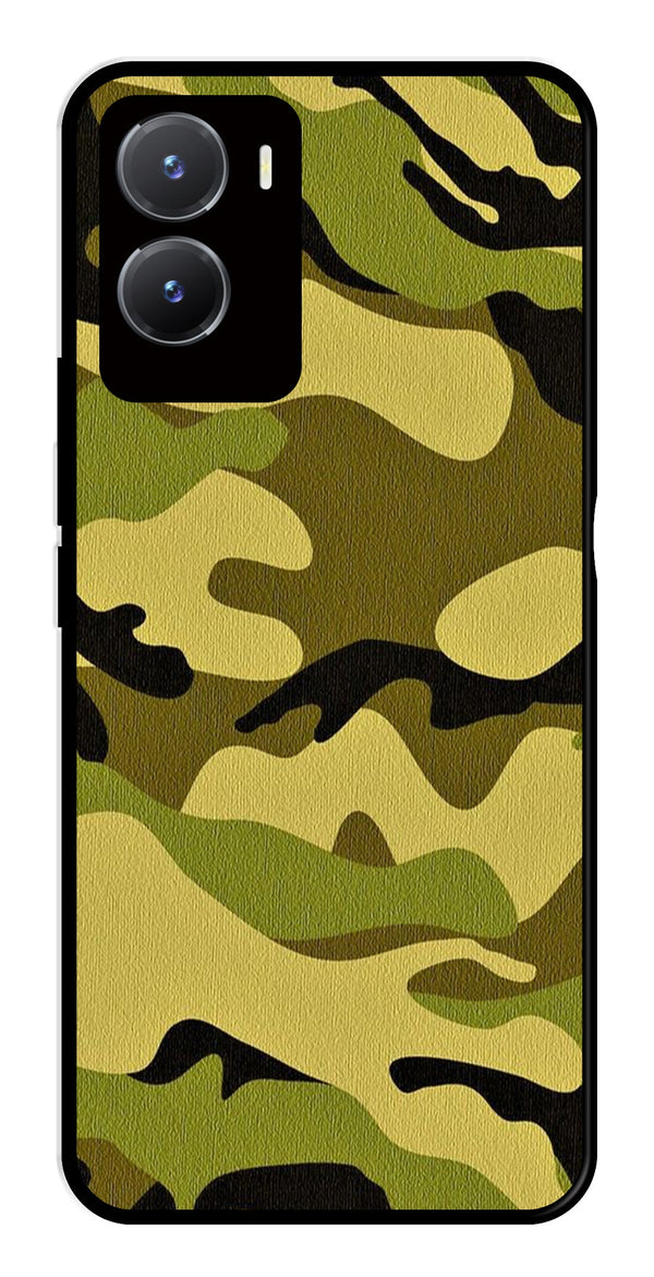Army Pattern Metal Mobile Case for Vivo Y28 5G   (Design No -35)