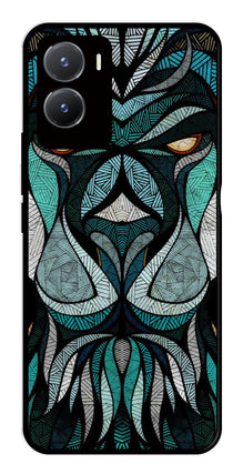 Lion Pattern Metal Mobile Case for Vivo Y28 5G