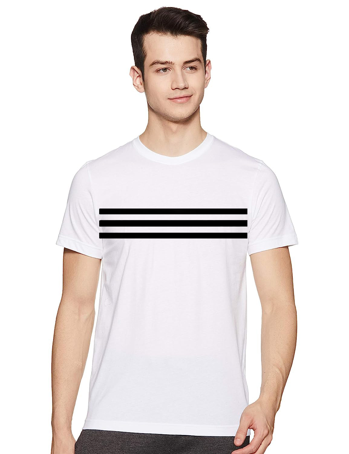 TheStyleO Cotton Half Sleeve Line Shades Tees| T-Shirt