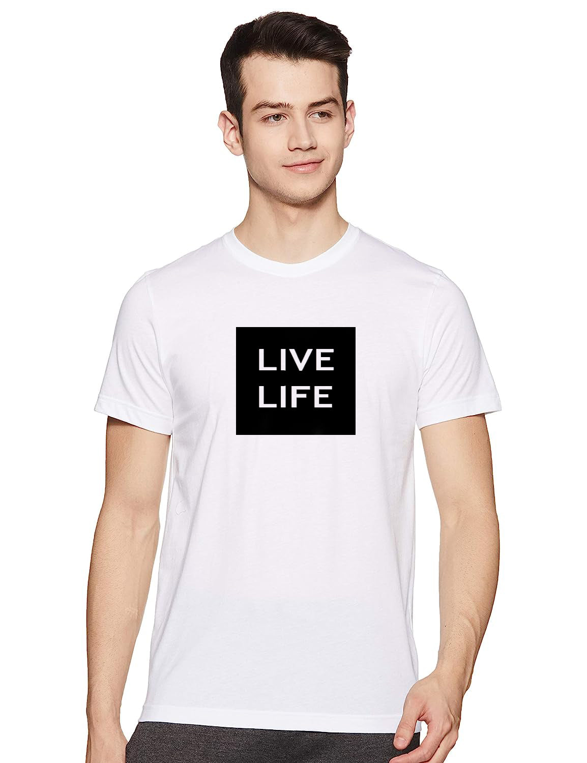 TheStyleO Cotton Half Sleeve Live Life Tees| T-Shirt