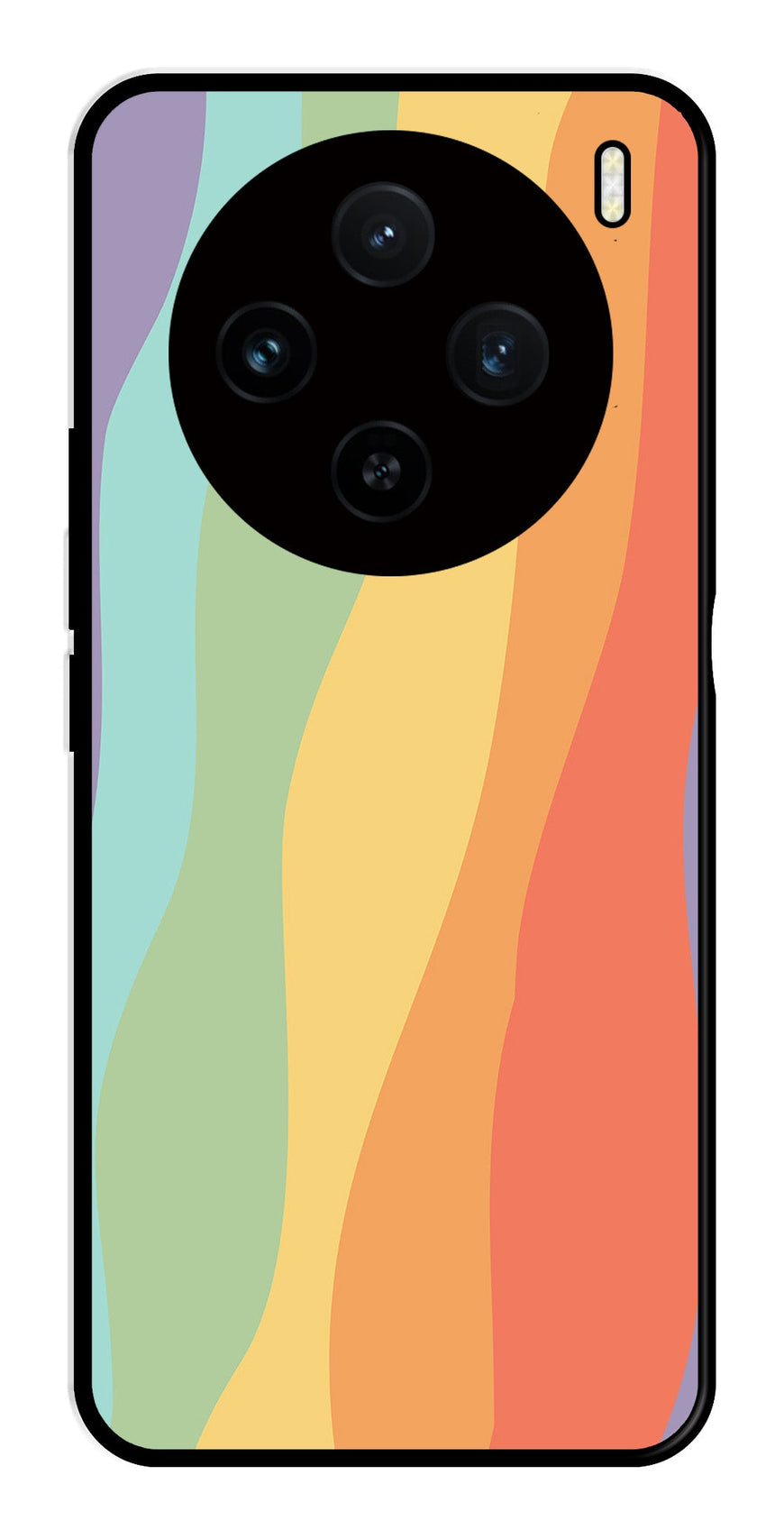 Muted Rainbow Metal Mobile Case for Vivo X100 5G   (Design No -02)