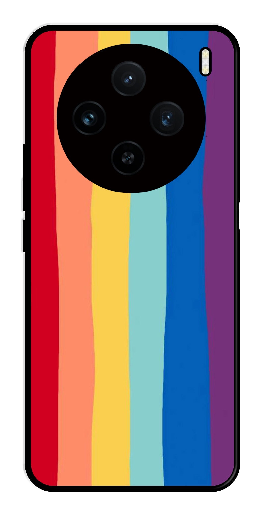 Rainbow MultiColor Metal Mobile Case for Vivo X100 5G   (Design No -03)
