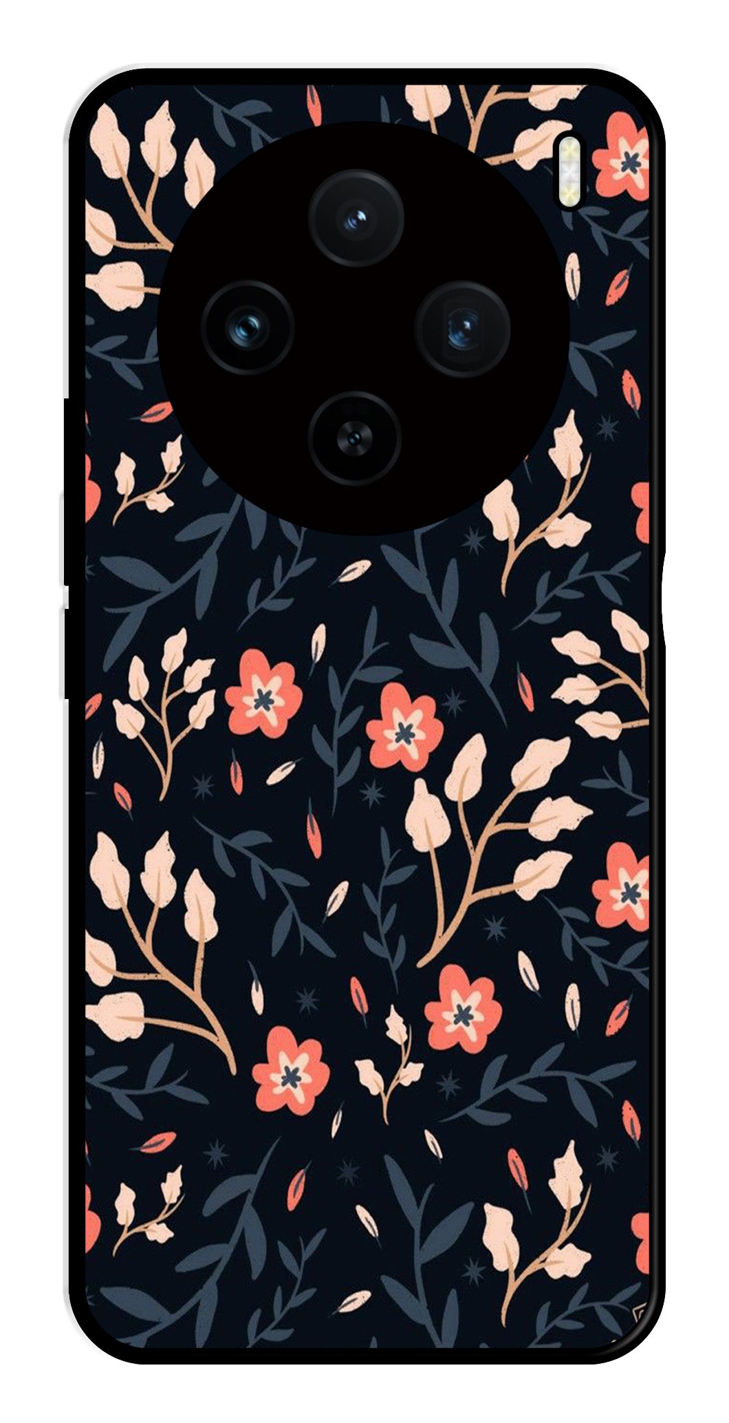 Floral Pattern Metal Mobile Case for Vivo X100 5G   (Design No -10)