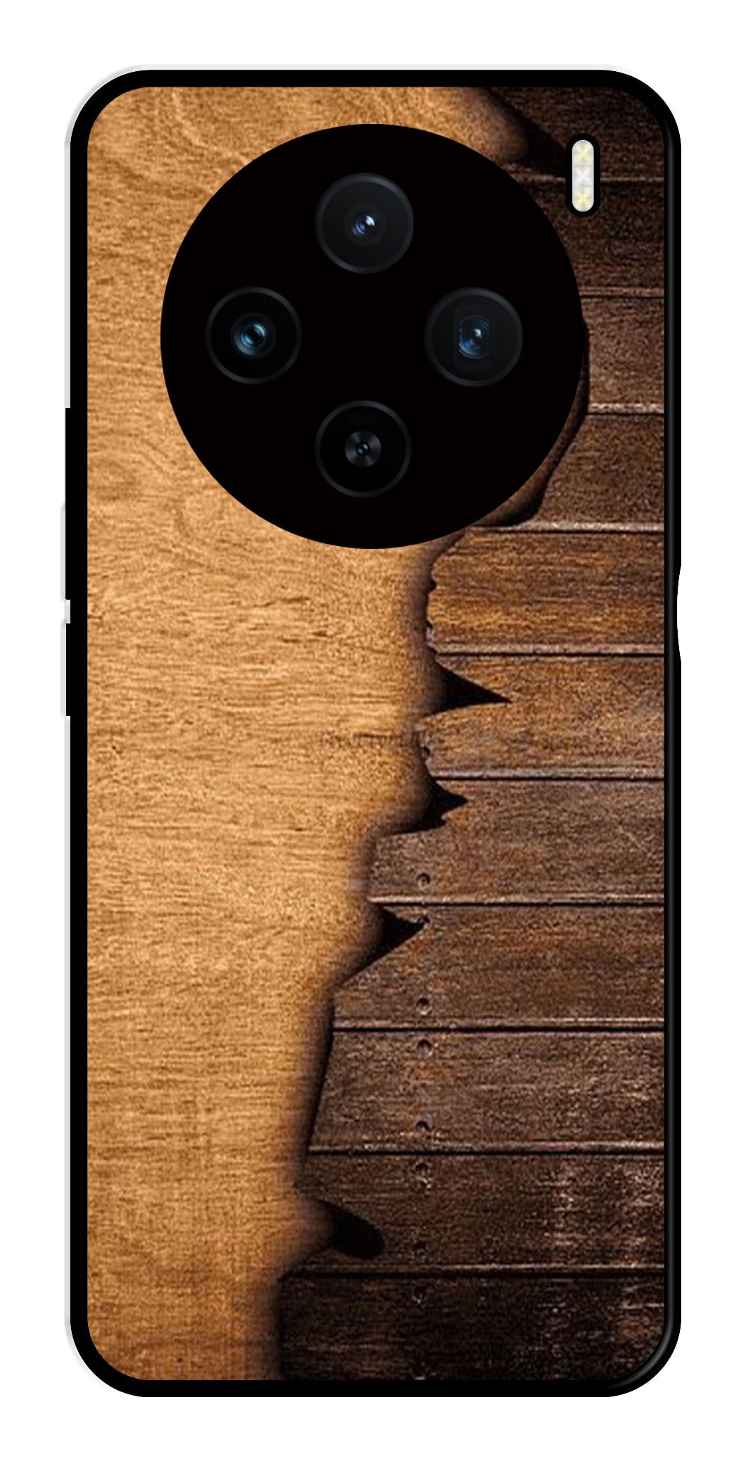 Wooden Design Metal Mobile Case for Vivo X100 5G   (Design No -13)