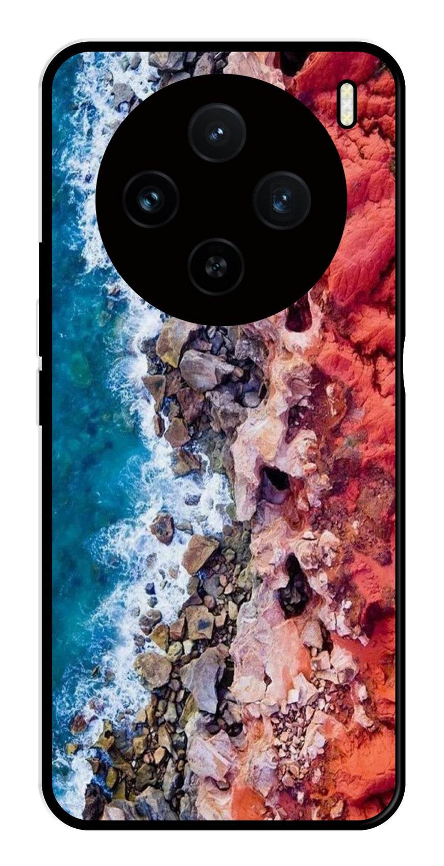 Sea Shore Metal Mobile Case for Vivo X100 5G   (Design No -18)