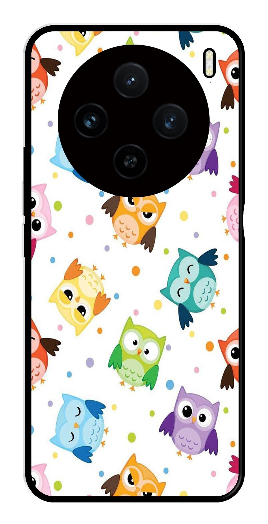 Owls Pattern Metal Mobile Case for Vivo X100 5G   (Design No -20)
