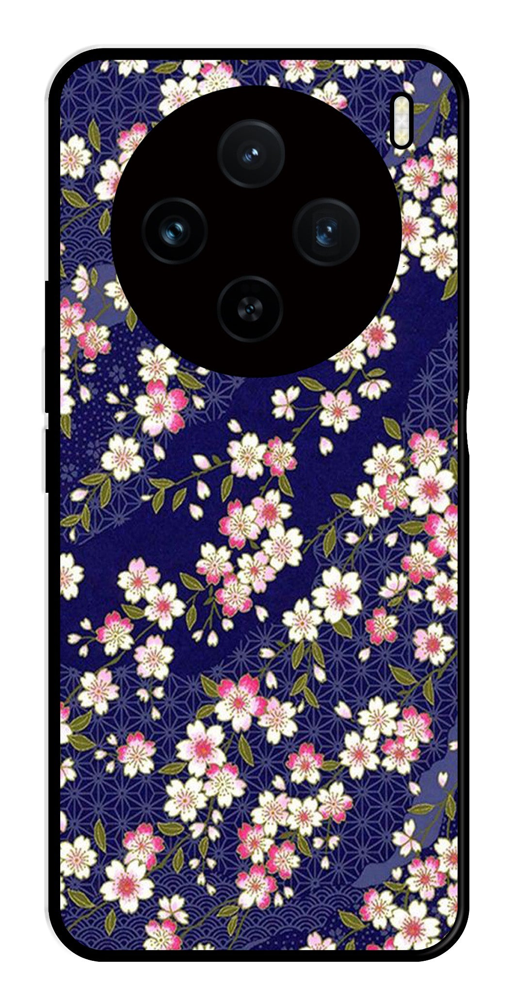 Flower Design Metal Mobile Case for Vivo X100 5G   (Design No -25)