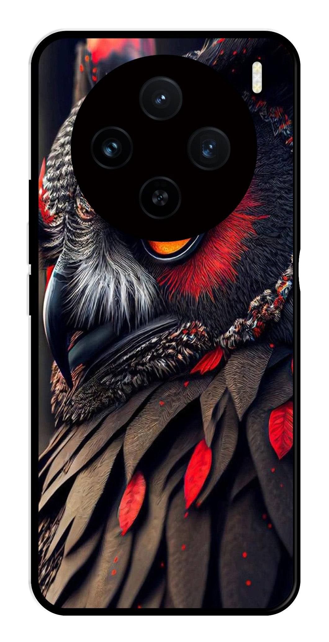 Owl Design Metal Mobile Case for Vivo X100 5G   (Design No -26)