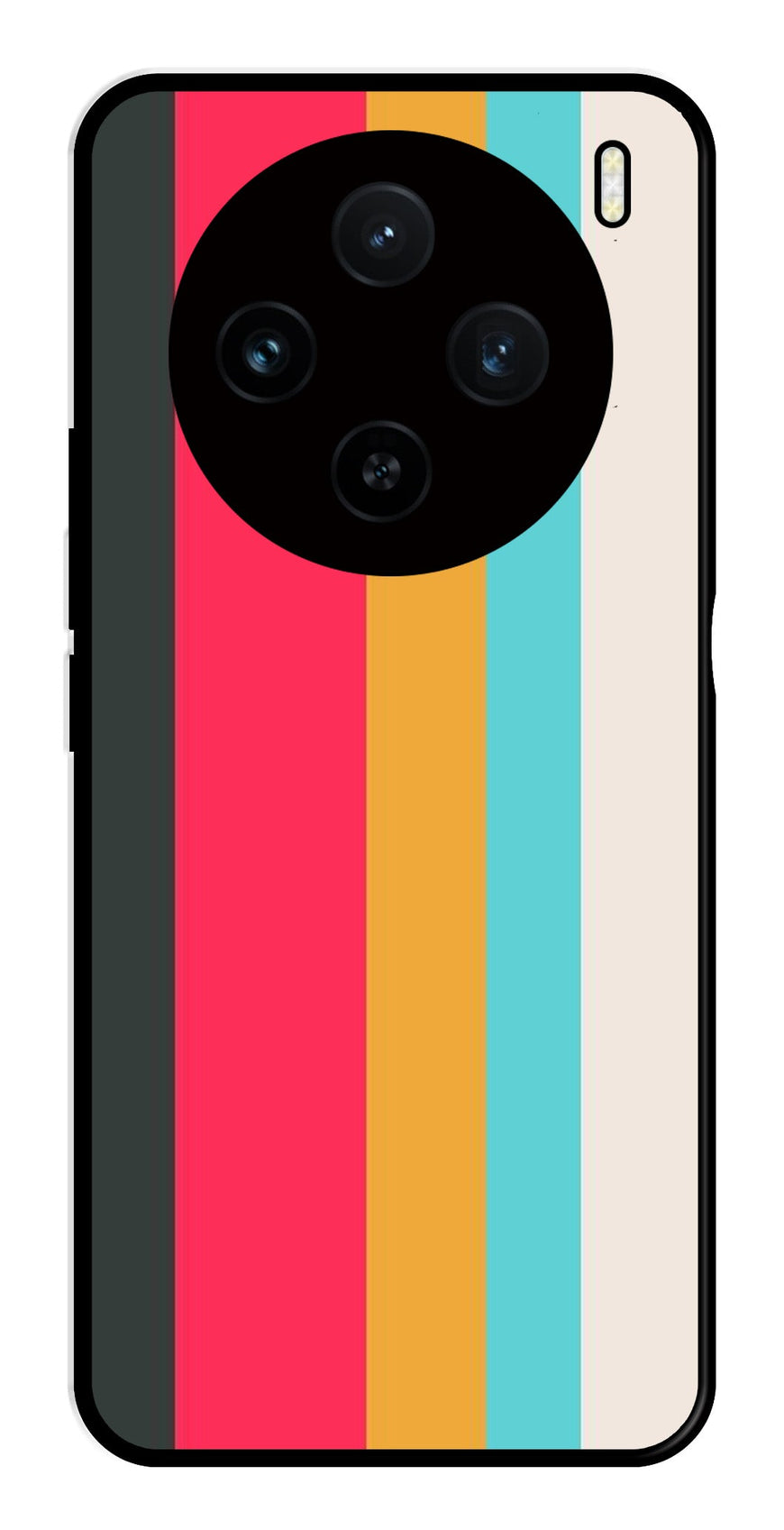 Muted Rainbow Metal Mobile Case for Vivo X100 5G   (Design No -31)