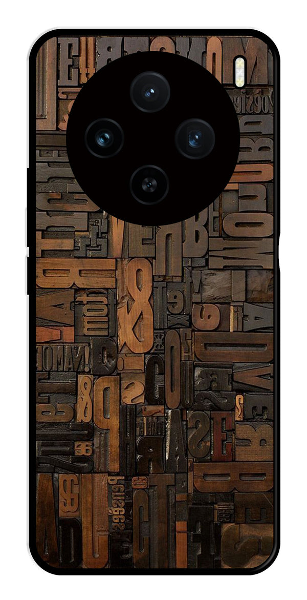Alphabets Metal Mobile Case for Vivo X100 5G   (Design No -32)
