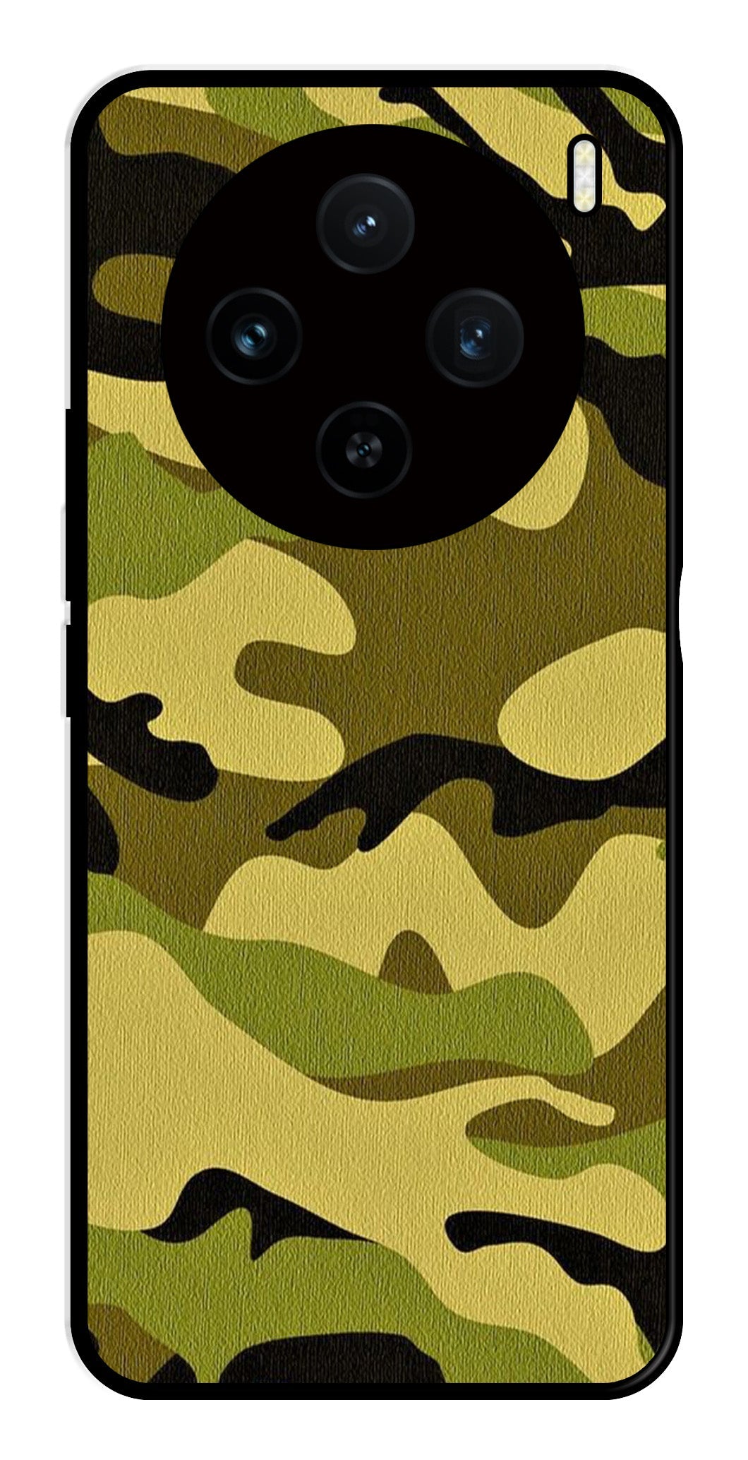 Army Pattern Metal Mobile Case for Vivo X100 5G   (Design No -35)