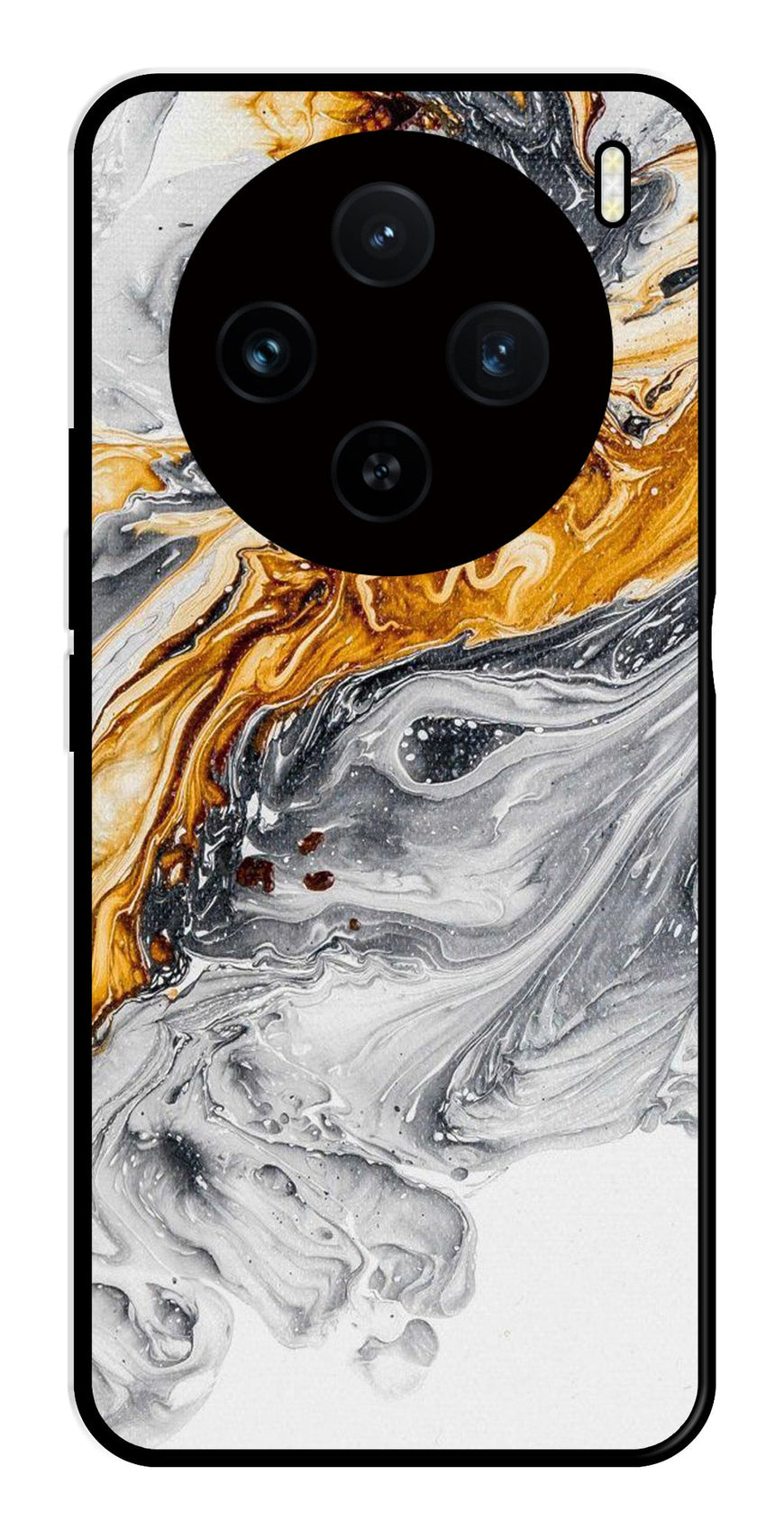 Marble Pattern Metal Mobile Case for Vivo X100 5G   (Design No -36)