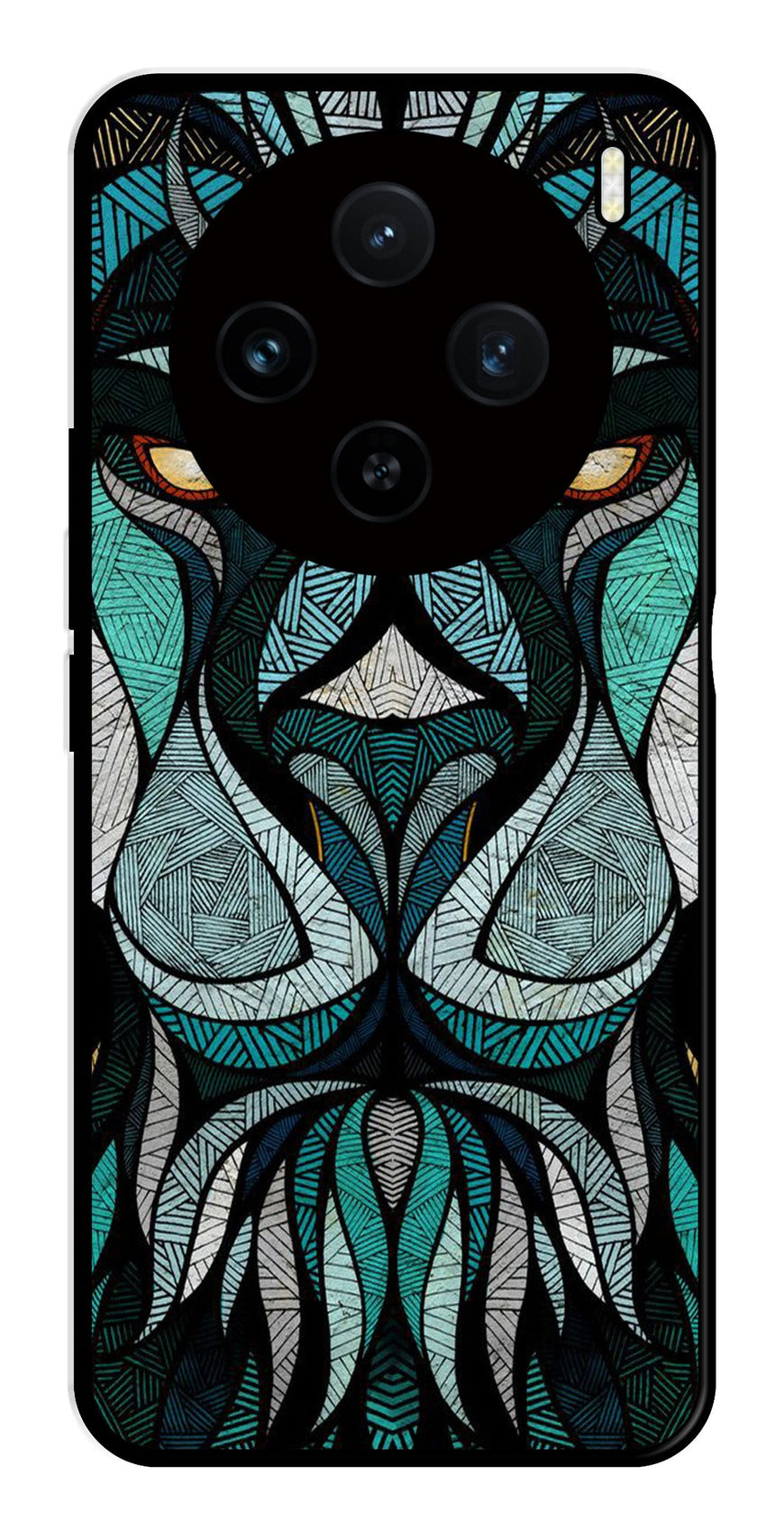 Lion Pattern Metal Mobile Case for Vivo X100 5G   (Design No -40)