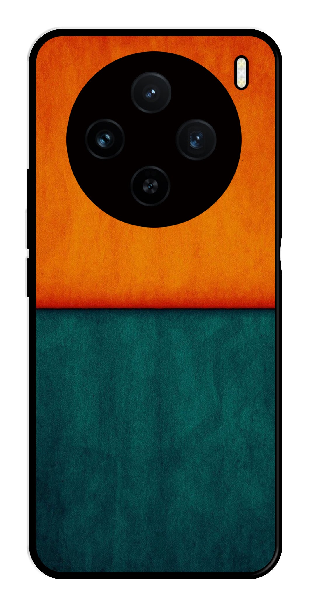 Orange Green Pattern Metal Mobile Case for Vivo X100 5G   (Design No -45)