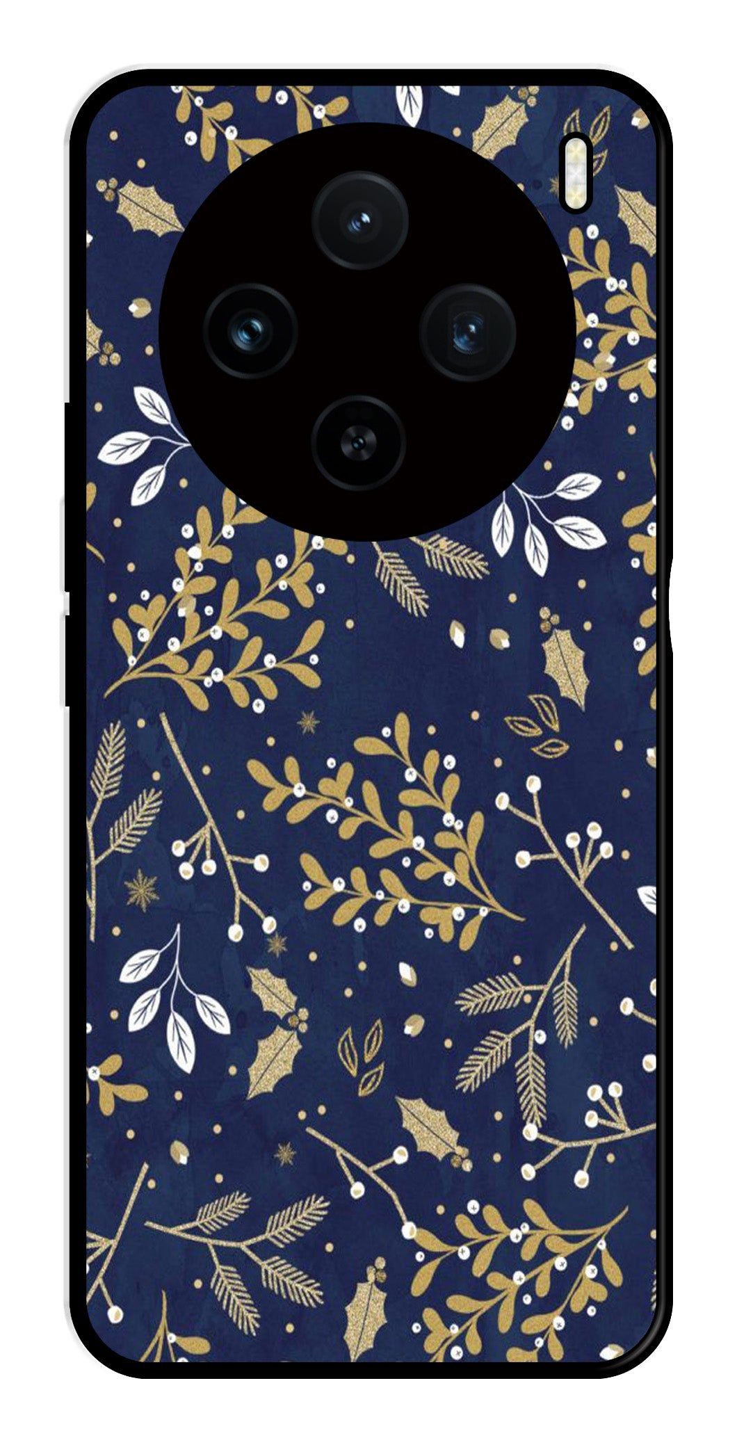 Floral Pattern  Metal Mobile Case for Vivo X100 5G   (Design No -52)