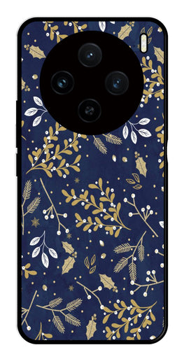 Floral Pattern  Metal Mobile Case for Vivo X100 5G   (Design No -52)